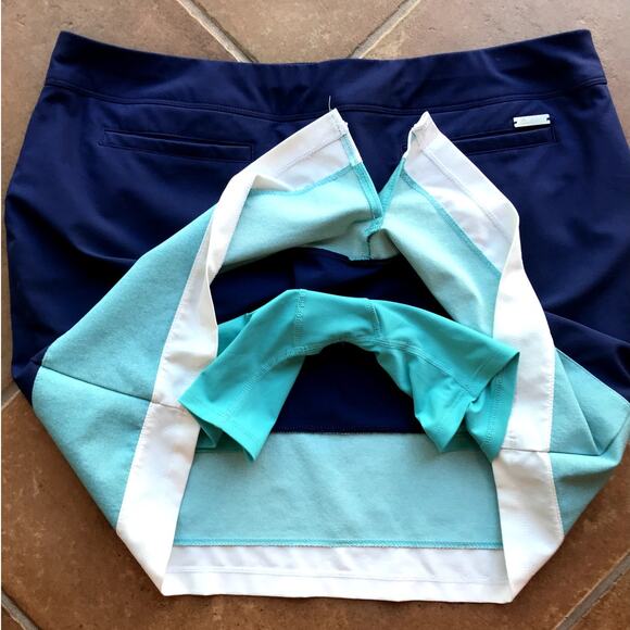 Adidas Golf Blue and White Colorblock Pull On Athletic Skort size L - Picture 3 of 7